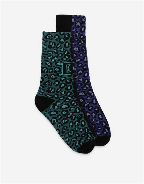 Stretch cotton socks with jacquard DG logo 